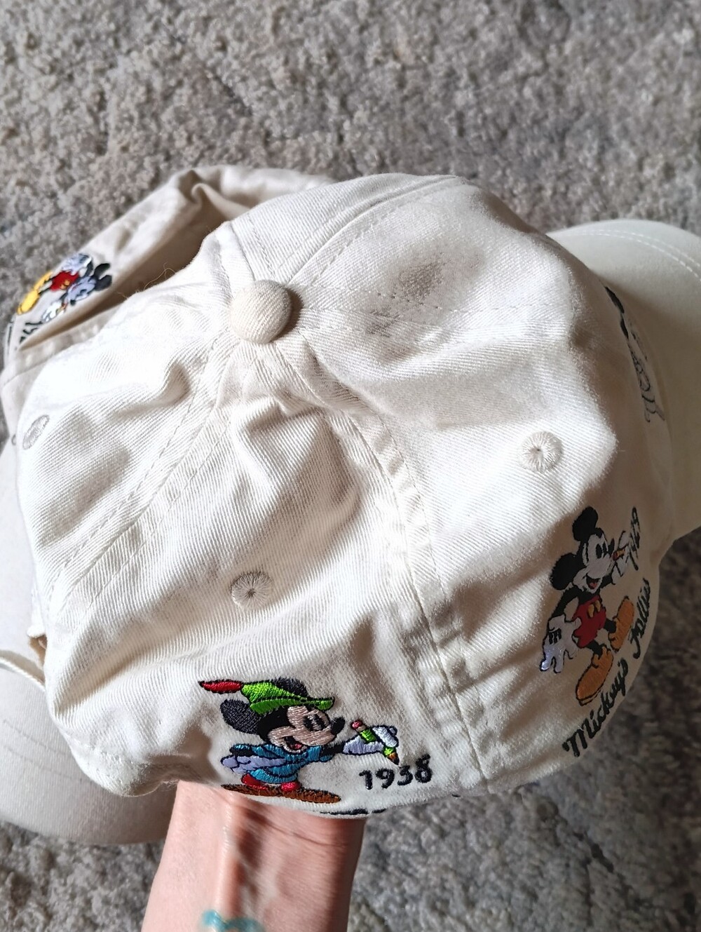 š¤ LOT 2 Disney Parks Mickey Through The Years Embroidered Baseball Cap Hat - Picture 4 of 16